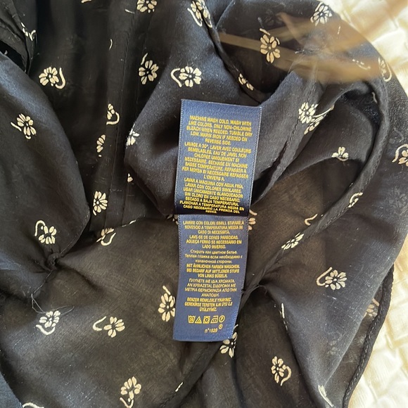 Polo Ralph Lauren kids light black blouse with cream print. Size 14 years - Picture 7 of 8